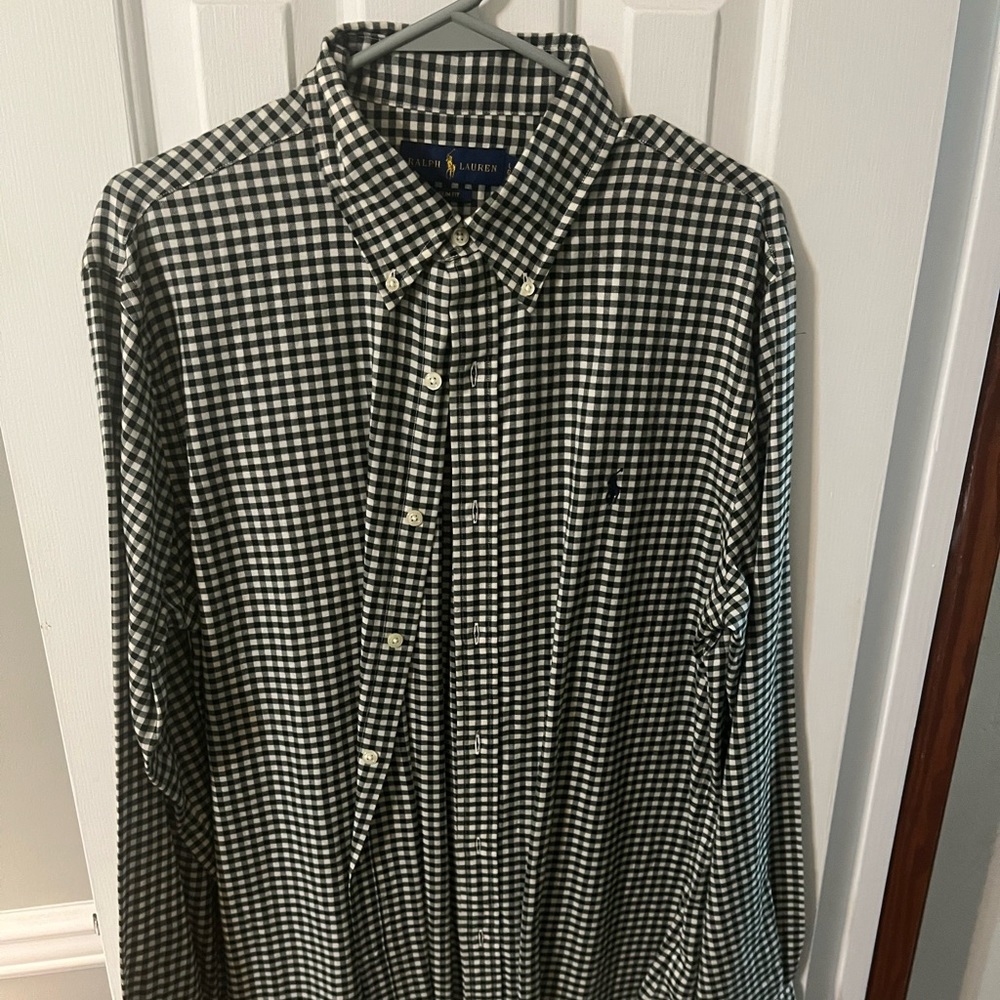 Plaid white/green long sleeve
